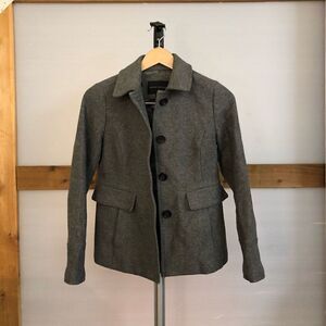 BANANA REPUBLIC Wool Blend‎ Grey Winter Pea Coat Sz XS